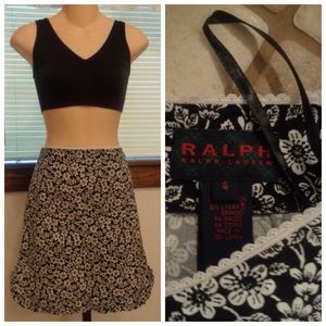 RALPH LAUREN RL Gorgeous Daisy Flower Design Skirt Scalloped Vented Side…